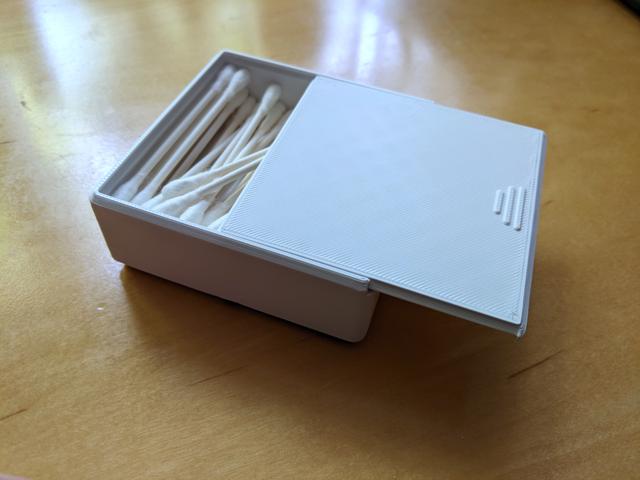Gridfinity qtip box with sliding lid 3D model thumbnail