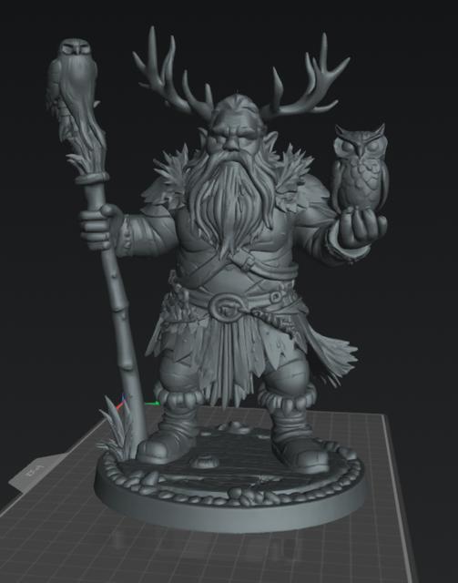 Dwarf Druid Male 7 3D model thumbnail