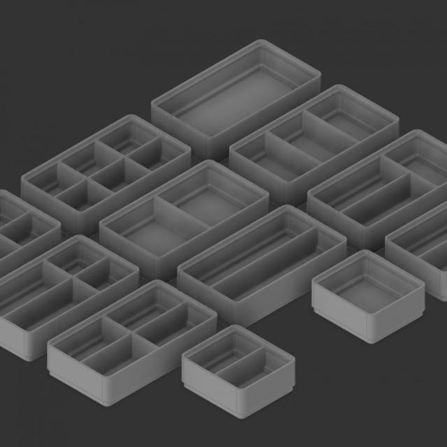 Ikea Alex sorting set 3D model thumbnail