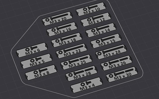 DIN 7984 Low Head Allen Bolt Gridfinity Printable Label 3D model thumbnail