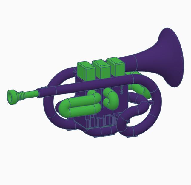 ExperiMental Rectangle Trumpet 14 3D model thumbnail