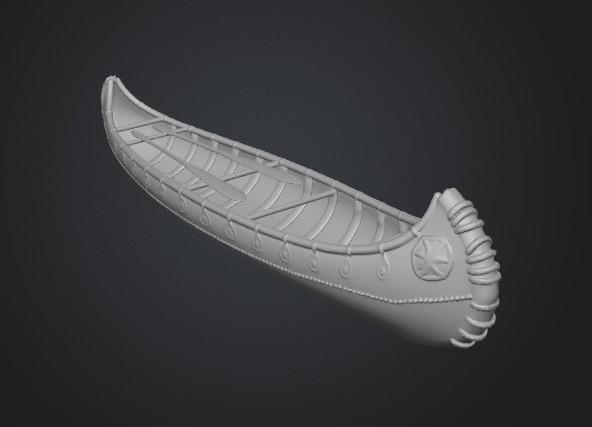 Pirogue boat 3D model thumbnail