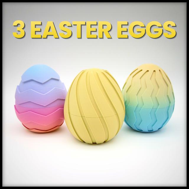 Patterned Easter Egg Collection 3D model thumbnail