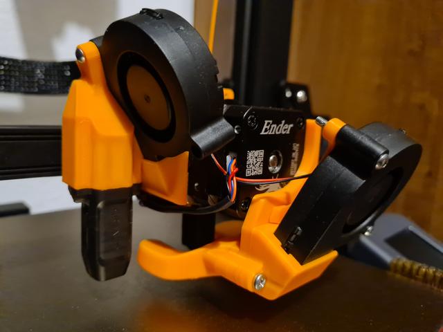 Ender 3 S1/Pro Zero-Y Offset Mount w/5015 Fan for TriangleLabs CHCB-OT Hotend 3D model thumbnail