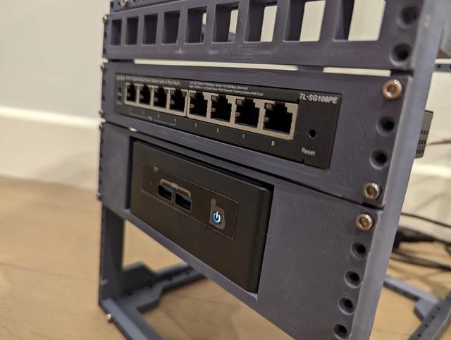 19cm network rack additional mounts 3D model thumbnail