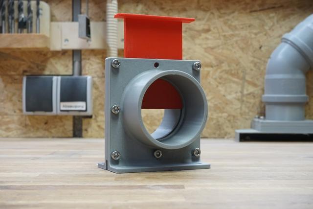 Wall-Mount Blast Gate for DN50, DN75 & DN90 Ducting 3D model thumbnail