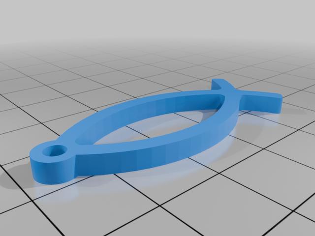 Jesus Fisch Keychain  3D model thumbnail