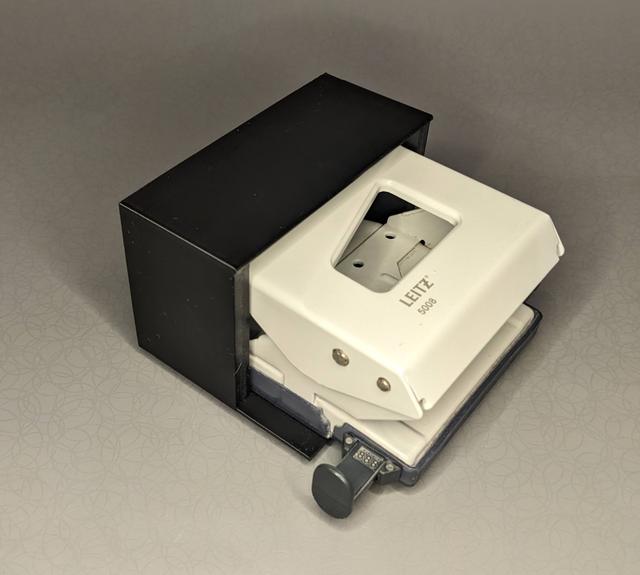 Leitz 5008 Hole Puncher Gridfinity Drawer clamp 3D model thumbnail