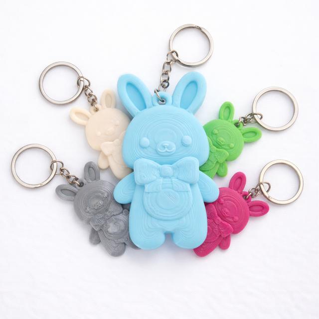 Cute easter bunny keychain 3D model thumbnail