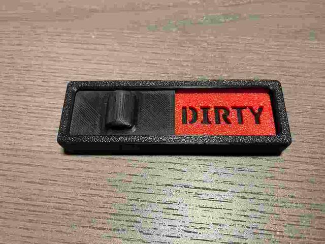 Dishwasher clean/dirty sign 3D model thumbnail