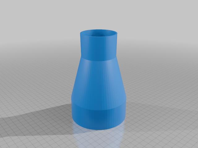 Customizable Planer-to-Shop-Vac Adapter with Adapter Tapering (for Craftsman 16 Gallon Shop Vac to Powertec Pro PL1303) 3D model thumbnail