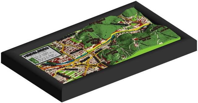 Heidelberg topographical map created with MapLab3D 3D model thumbnail
