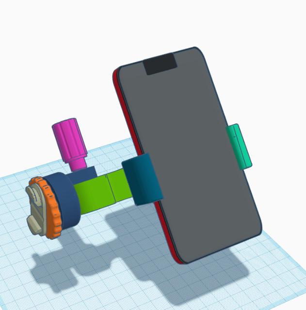 Qube 500 modular pc case phone holder 3D model thumbnail
