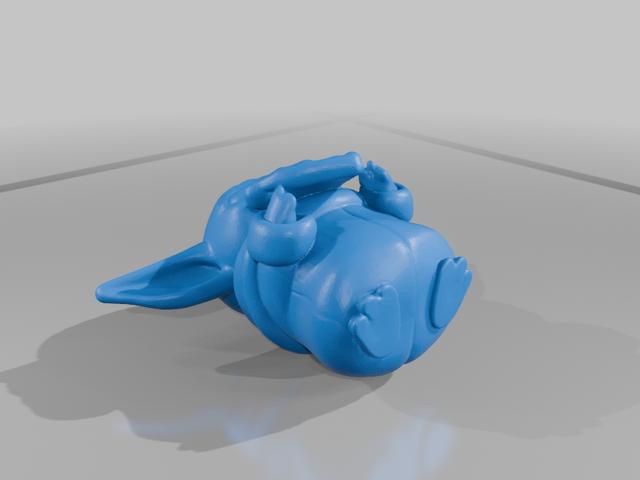 baby yoda with pizza 3D model thumbnail