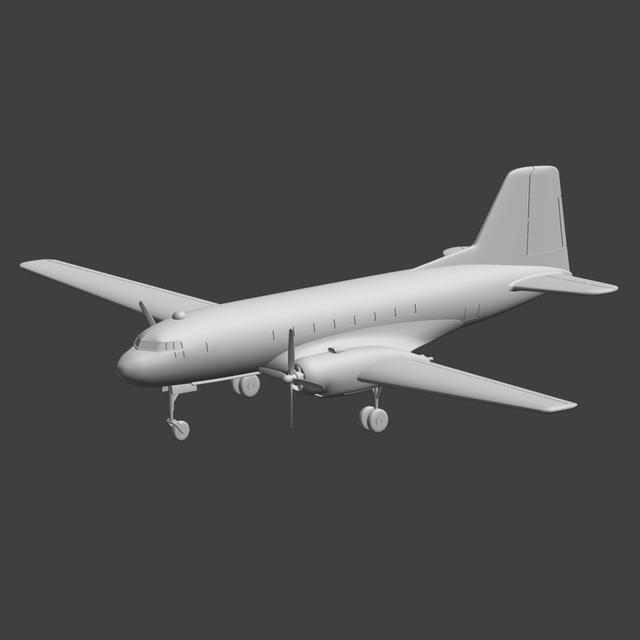 Ilyushin Il-14 in 1/144 scale 3D model thumbnail