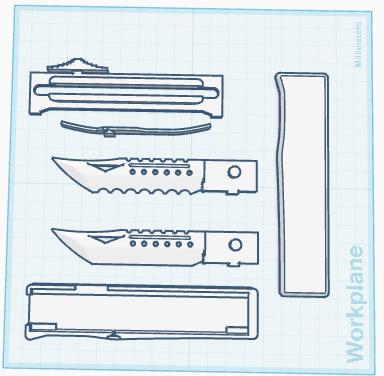 OTF letter opener 3D model thumbnail