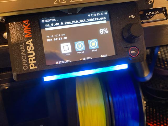 Prusa MK4 LED Status Bar Extension 3D model thumbnail