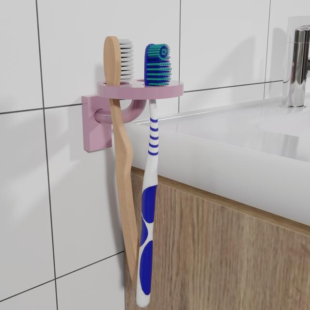 Bathroom toothbrush holder 3D model thumbnail