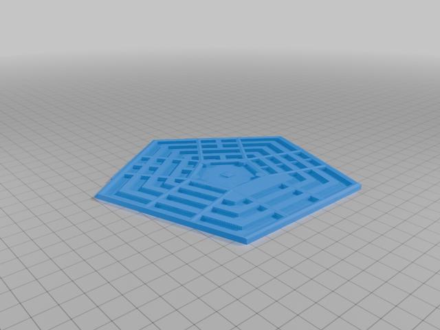 pentagon coaster 3D model thumbnail