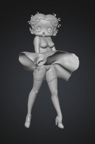 Betty Boop Pin-Up as Marilyn Monroe 3D model thumbnail