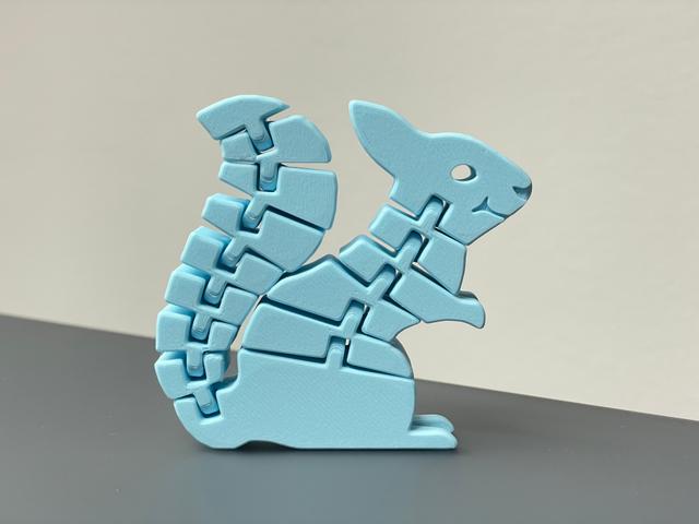 Happy Flexi Squirrel / Cute Articulated Squirrel 3D model thumbnail