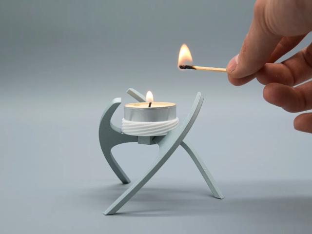 Modern Candle Holder - longer holder 3D model thumbnail