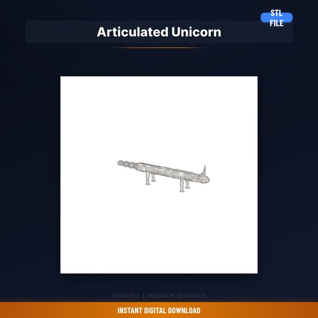 Articulated Unicorn STL File for 3D Printing, Print in Place Fantasy Horse Digital Download 3D model thumbnail