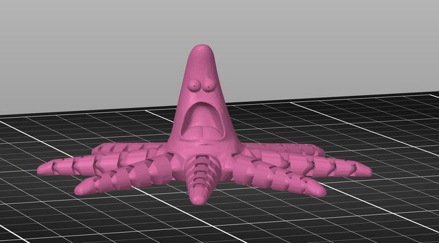Articulating Surprised Patrick Octopus - Face Accurate (Remix) 3D model thumbnail