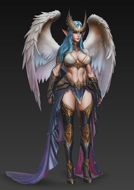 The Valkyrie elf 3D model thumbnail