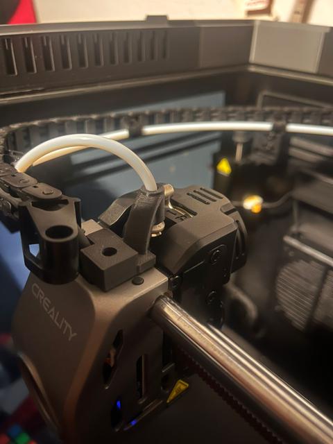 Creality K1/K1 Max PTFE tube guide for broken belt screw users 3D model thumbnail