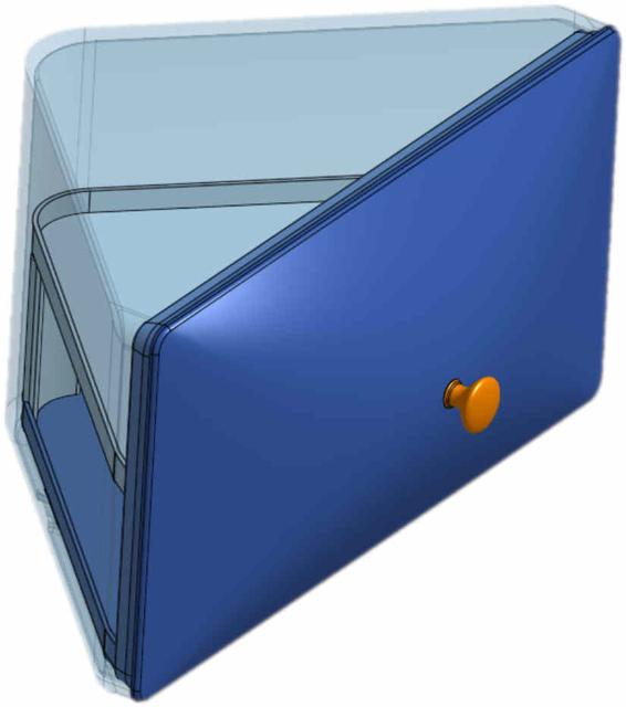 corner shelf, drawer for bakery (airtight) / bend and straight front 3D model thumbnail