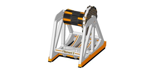 Click-in AutoRewind Spool Holder 3D model thumbnail