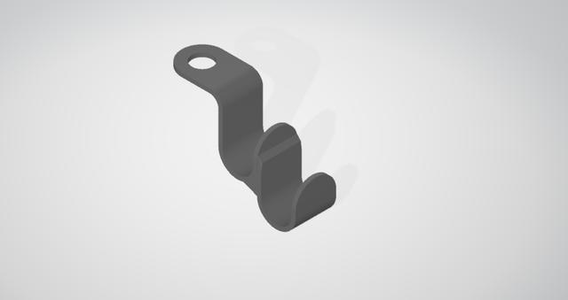 Closet Double Hook Extension 3D model thumbnail