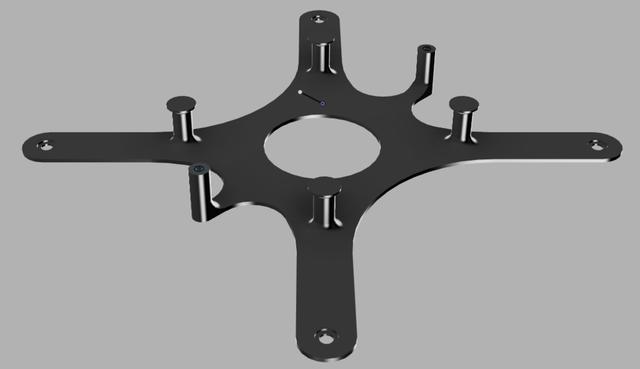 Vesa 200x200 (mm) support for archer 18x wifi repeater and cable management pin 3D model thumbnail
