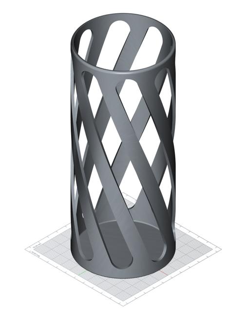 Vase with twisted holes 3D model thumbnail
