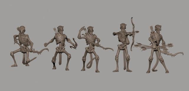 Lizard Folk Skeleton Archers  3D model thumbnail