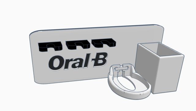 Modular Oral-B Toothbrush Stand 3D model thumbnail