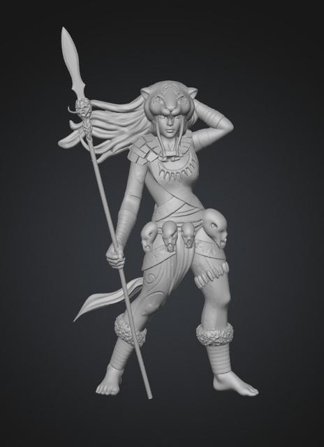 Leopard Huntress 3D model thumbnail