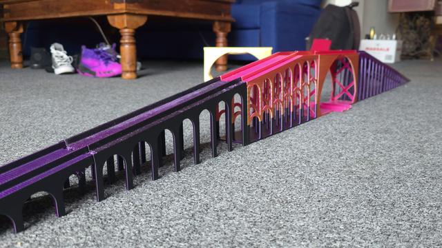 Lego Train Bridge - 10 degree grade 3D model thumbnail
