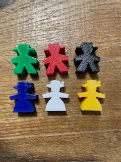Ticket To Ride Game Passenger Meeples 3D model thumbnail