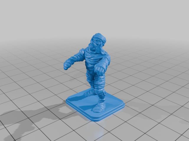 Heroquest Mummy Walking with base 3D model thumbnail