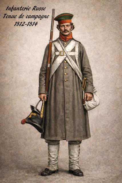 Soldat de l'empire no 43: Infanterie russe tenue de campagne 1812 1814 3D model thumbnail