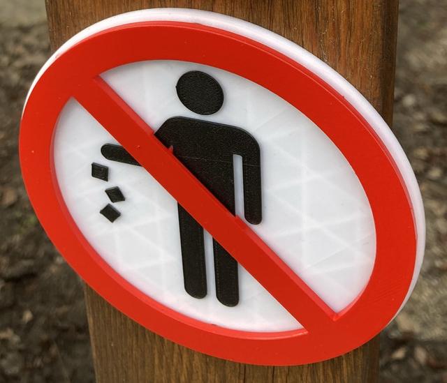 No littering sign 3D model thumbnail