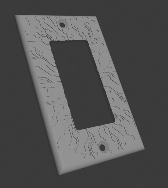 Rocker Switch Wall Cover 3D model thumbnail