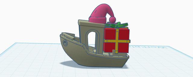 Christmas benchy 3D model thumbnail