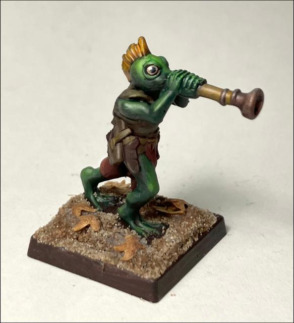 Lizardman Slanny Space Frog with Blowpipe 3D model thumbnail