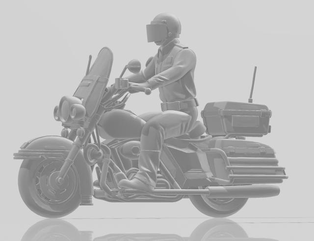 Police biker 3D model thumbnail