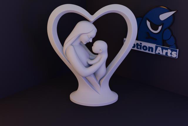Mãe e Filho no Coração 3D model thumbnail
