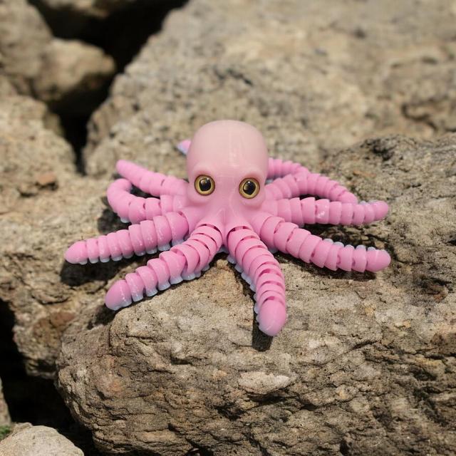 Flexi Octopus - glass eye compatible / no supports 3D model thumbnail