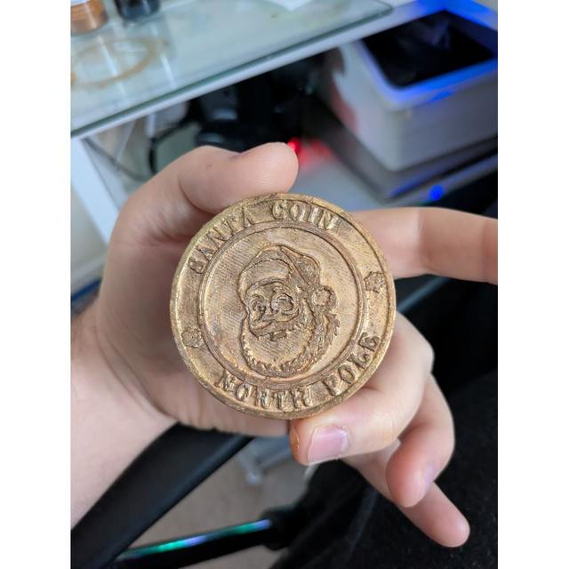 christmas santa wishing coin 3D model thumbnail